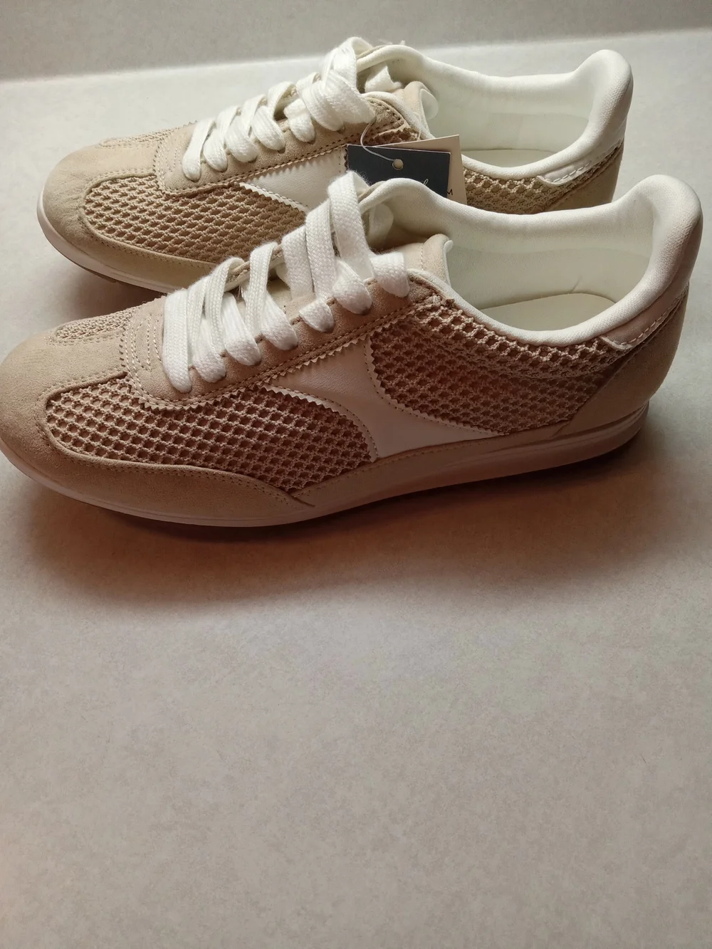 Universal Thread Beige and White Knit Athletic Sneakers - Picture 2 of 3